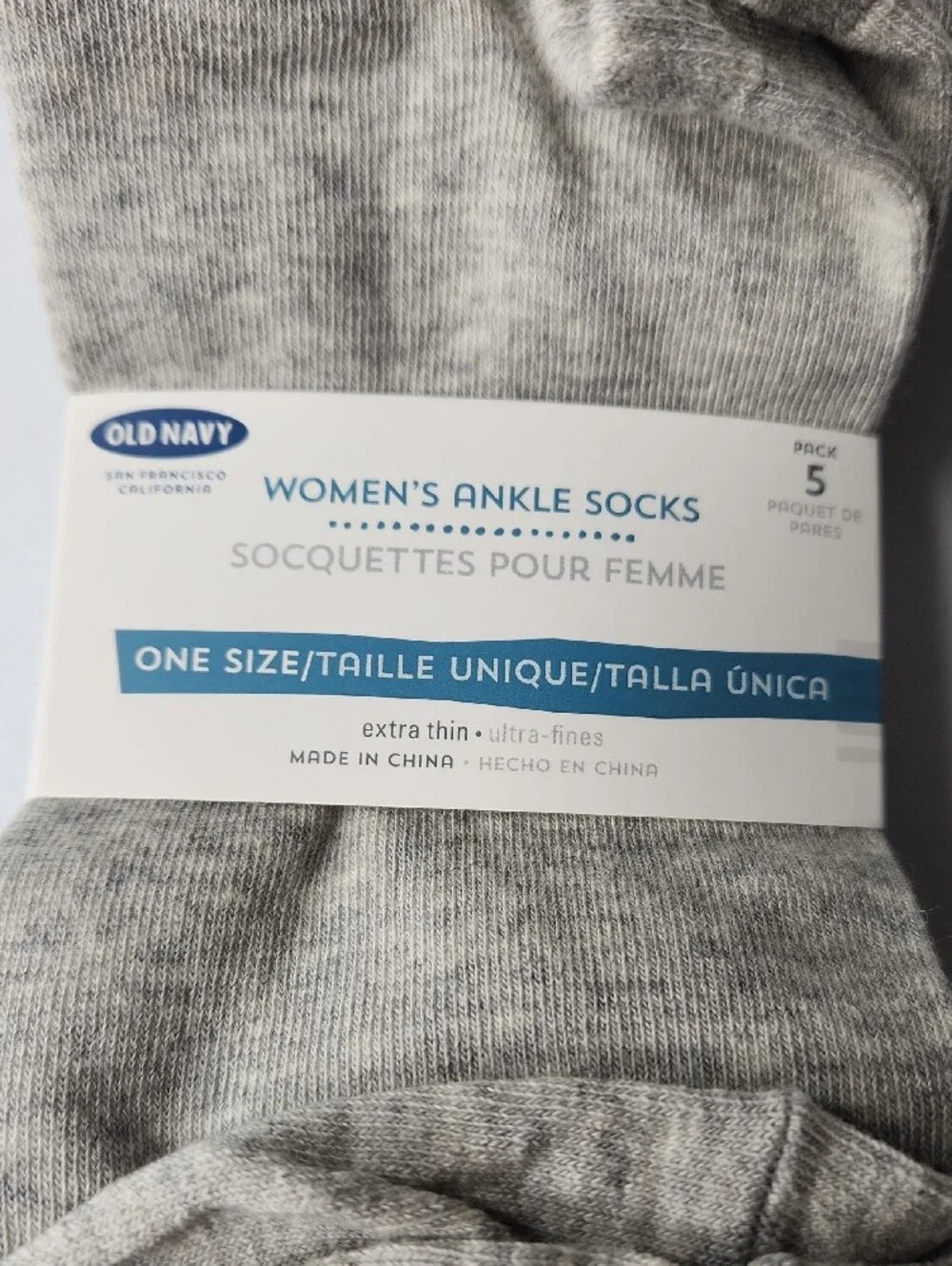 Old Navy Gray Women's Ankle Socks - Light Heather Gray (5 Pack)